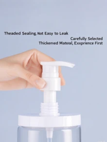 1个/2个 300毫升/500毫升/1000毫升 宽口可重复灌装泵瓶 | 防漏旅行分装瓶，适用于沐浴露、精油、洗手液（优雅白色瓶盖）