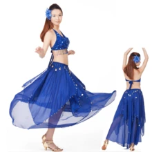 Belly Dance Costume Skirt, Belly Dance Undergarment, Stage Performance Skirt, Belly Dance Practice Grand Skirt - Sapphire - 查看 7