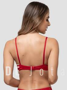 Kit 4 Sutiã Básico Bojo Lingerie Soutien Alça Fina Microfibra Conforto Liso - Multicolorido - Visão 7