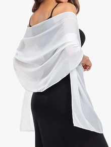 女士沙滩配饰柔软雪纺披肩，防紫外线沙滩/度假围巾，新娘婚礼伴娘披肩，适合派对、摄影