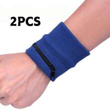 二合一运动腕带带拉链袋 - 防汗防滑健身/跑步/旅行配件，轻质尼龙钱包，可存放钥匙/卡/现金（男女）健身房腕带配件 - 彩色 - 查看 20