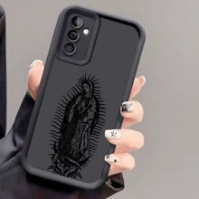 1pc Religious Virgin Mary Shockproof Phone Case, Thick Anti-Slip Protective Cover Compatible With IPhone, Compatible With Honor, Compatible With Redmi, - Black - View 2