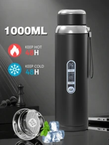 1L/33.81oz Thermal Water Bottle Keep Cold And Hot Water Bottle For Water Tea Coffee Vacuum Flasks Stainless Steel Bottle Can Be Used As A Water Cup Back To School