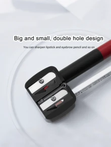 1 pièce Taille-crayon de maquillage, convient pour le crayon à sourcils, l'eye-liner, le crayon à lèvres, le rouge à lèvres et autres cosmétiques, taille-crayon à double ouverture avec couvercle anti-poussière, cosmétiques, prix abordable, décoration de chambre, coiffeuse, voyage, chambre à coucher, accessoires de maquillage, prix abordable, cadeau de Noël, cosmétiques, outils de maquillage, cadeau pour femmes, taille-crayon à double trou pour eye-liner/crayon à sourcils - Multicolore - Voir 7