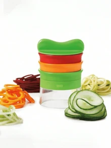 1 قطعة مقطّع خضروات يدوي، آلة تقطيع الخضروات إلى شرائح حلزونية، صانع معكرونة الكوسا، صانع شعيرية المعكرونة، أدوات مطبخ