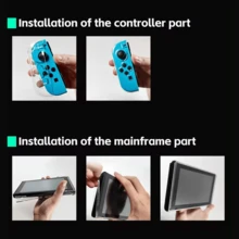 Estuche protector transparente de TPU suave tipo Data Frog, funda protectora de marco claro compatible con la consola de juegos Switch OLED - transparente - Ver 7