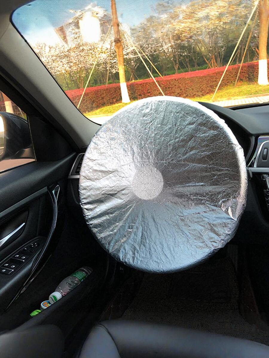 1pc Car Steering Wheel Sunshade Car Steering Wheel Cover Sunshade Car Interior Products