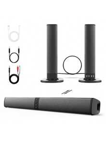 20W 3D 家庭影院电脑立体声环绕无线扬声器，可转换为两个电视音箱，用于电脑 - 适合任何场合的完美礼物！夏季派对的首选。