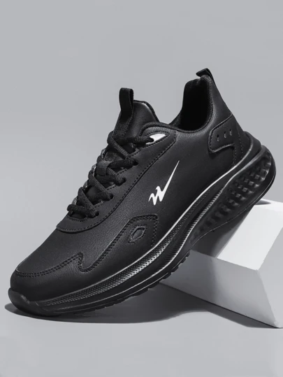 STARNOVO Men's Autumn/Winter New Leather Upper Plus Size Sneakers, Lace-Up Outdoor Running Shoes, Wind-Resistant, Comfortable Lining, Suitable For Daily Work And Life, Size 39-48