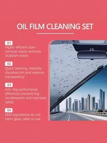 1 Set Car Glass Cleaning Kit Front Windshield Rearview Mirror Window Glass Cleaning Wiping Board Dirt Removal Rain And Fog Prevention To Improve Clarity And Visibility Glass Cleaning And Care Kit