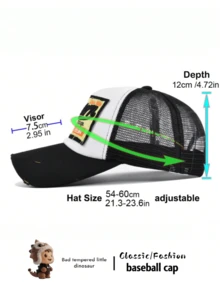 1pc Unisex Baseball Cap, Casual Street Wear Sun Hat, Outdoor Hiking Accessory, Unisex Couple Design