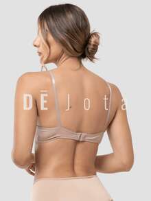 Kit 4 Sutiã Básico Bojo Lingerie Soutien Alça Fina Microfibra Conforto Liso - Multicolorido - Visão 10