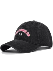 1 pezzo Cappellino da baseball in denim vintage lavato - Grafica ricamata "LOS ANGELES 83", stile vintage consumato, cinturino regolabile per una vestibilità perfetta, cappello casual adatto a tutte le stagioni per uomo e donna, ideale per look da strada, avventure all'aperto, festival musicali e spostamenti quotidiani
