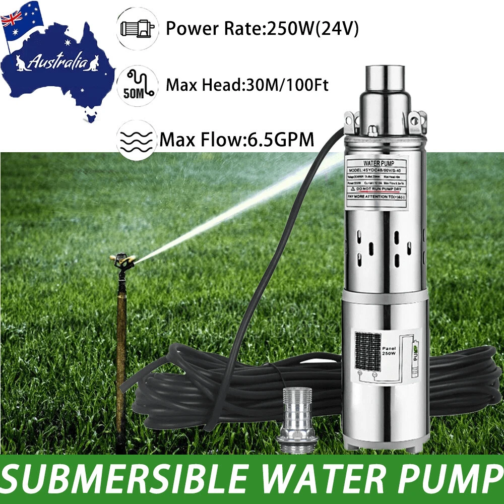 250W Solar Submersible Pump 3-Inch Steel Deep Well Irrigation For Farm/Garden