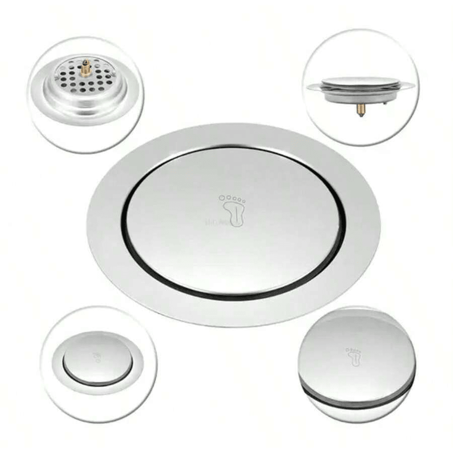 Ralo De Banheiro Click Inteligente 10cm 10x10 Redondo Inox Cromado / Ralo Click Inteligente 10x10