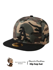 1 件男女通用平檐棒球帽，个性化刺绣字母夏季太阳帽，嘻哈风格