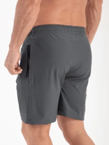 TACTEL BERMUDA WITH ELASTANE AND ZIPPER POCKET - Gris Oscuro - Ver 5