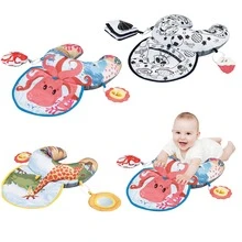 Infant Tummy Time U-Shaped Learning Pillow, Featuring Colorful Cartoon Animal & Nature Designs - Soft Polyester Infant Activity Seat For Motor Skill Development Interactive Sensory Play, Baby Play Mat, Playful Character Design, Durable Baby Toy, Christmas & Halloween Gift