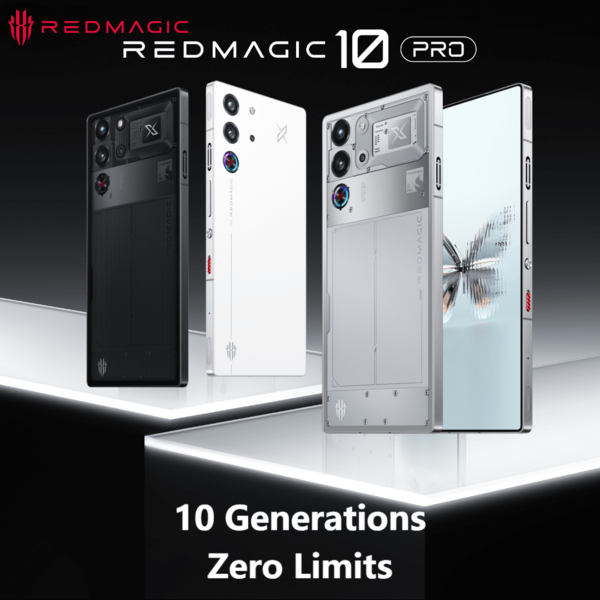 nubia REDMAGIC 10 Pro Gaming Handy Dämmerung, Snapdragon 8 Elite, 6,85" Display, bis zu 144Hz Bildwiederholrate, ICE-X Kühlsystem, 2688*1216 Auflösung, 7050mAh Akku mit 100W Schnellladung, komplett flache Rückseite ohne Kamera-Buckel, KI mit Gemini