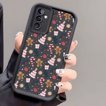 1pc Christmas Tree & Gingerbread Man Gift Box, Thick Anti-Drop Phone Case Compatible With IPhone, Honor, Redmi, Galaxy,