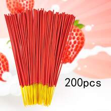 25cm Extra Long Premium Incense Sticks, Bamboo Stem Fragrance Sticks. Sweet Strawberry & Creamy Scent. Long-Lasting Burn, Enhances Air Freshness, Suppresses Odors, Boosts Concentration, Suitable For Yoga, Work, Reading, Gatherings. Holiday & Birthday Gift - quả dâu - Xem 5