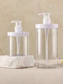 1个/2个 300毫升/500毫升/1000毫升 宽口可重复灌装泵瓶 | 防漏旅行分装瓶，适用于沐浴露、精油、洗手液（优雅白色瓶盖）
