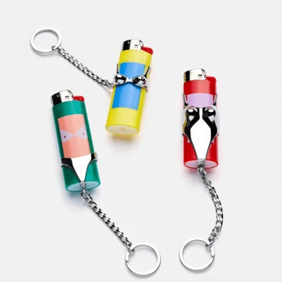 1pc Metal Lighter Protector Case Keychain Smoking Accessories, Portable Lighter Storage Cover, Gift For Friends