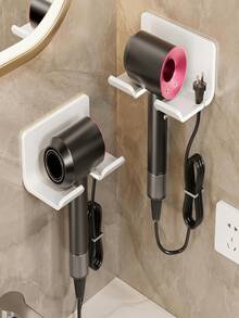 1 件不锈钢吹风机支架，适用于浴室、客厅或卧室的壁挂式支架，优雅的不锈钢吹风机支架