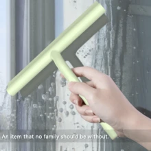 1 件带钩硅胶刮水器、手持式淋浴刮水器、玻璃刮水器、用于窗户清洁工具的淋浴门刮水器、用于淋浴门、窗户、浴室、镜子和汽车玻璃的淋浴除水刮刀、多功能刮水器、清洁用品 - 綠色 - 查看 6