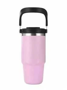 1pc 20/30oz Stainless Steel Glass Tumbler With Lid And Handle - Double Wall Insulated, Keeps Hot/Cold Coffee Cup, Leak-Proof, With Vacuum Insulation And Large Outdoor Capacity