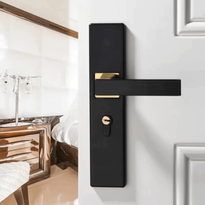 Fechadura De Segurança De Porta De Metal , Mecânica Antirroubo Com Chaves Maçaneta Entrada Para Quarto E Banheiro