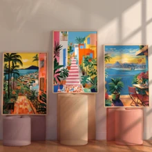 3 قطع/مجموعة طباعة كنفاس، لوحة زخرفية حديثة، ملصق ريو دي جانيرو، طباعة الأزهار البرازيلية القديمة، فن الحائط الأصلي، منظر طبيعي ملون، ملصق سفر رجعي، مع إطار أو بدونه، ديكور الغرفة، ديكور المنزل، ديكور شقة الكلية، هدايا لزينة الحائط في الفندق والمنزل والغرفة المعيشية والنوم والحمام والمكتب