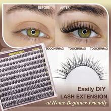 10-14mm 160pcs Natural Cluster Lashes D Curl Thin Band False Eyelashes For Fairy Look