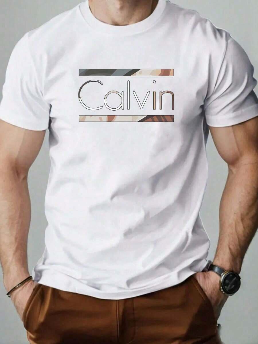 Camiseta de manga corta y cuello redondo ajustada para hombre, estilo casual de verano, con diseño de estampado de eslogan, un regalo para familiares y amigos