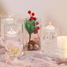 Set de 24 de vaze din sticlă în stil boem, set de suporturi de lumânări rezistente la vânt, suporturi de lumânări rezistente la vânt din sticlă pentru decorarea piesei centrale de masă, lumânări plutitoare moderne pentru decorul mesei de nuntă, rezistente pentru flori și lumânări - include 3 modele în diferite dimensiuni, esențiale pentru nunți și petreceri, accesorii moderne pentru decorul casei