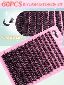 280 piezas/set 14 filas de pestañas postizas de visón falso con rizo D, grosor de 0,05 mm, longitudes mixtas de 8 a 16 mm | Pestañas en racimo con rizo ruso 3D personalizadas | Suaves, esponjosas y ligeras con apariencia natural | Adecuadas para kits de extensión de pestañas para principiantes o salones | Pestañas postizas negras reutilizables, perfectas para maquillaje diario, fiestas y regalos navideños, imprescindibles para Navidad y Halloween.