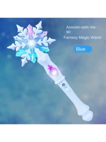 1pc Glittering Frozen Snowflake Wand Toy- Interactive Light & Sound Magic Wand Toy For Girls - Motion Sensitive, Enchanting Effects - Perfect For Birthday Parties And Princess Playtime,Toys For Kids,Frozen Girls,Frozen Dress>Slight Stretch,Frozen Dress,Frozen,Frozen Toys