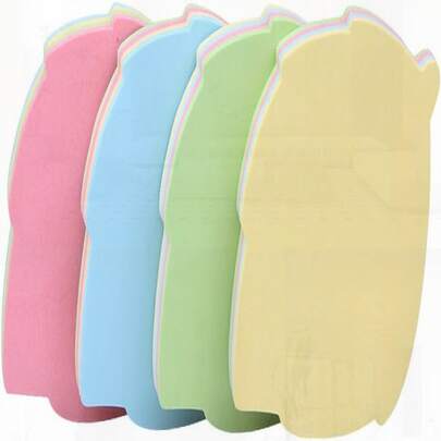 4PCS Sticky Notes, Colored Leaves (Pink, Blue, Green, Yellow), Cute Fun Cool, Self-Adhesive For Kids, School, Classroom, Office, College