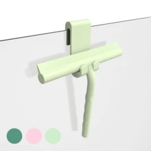 1 件带钩硅胶刮水器、手持式淋浴刮水器、玻璃刮水器、用于窗户清洁工具的淋浴门刮水器、用于淋浴门、窗户、浴室、镜子和汽车玻璃的淋浴除水刮刀、多功能刮水器、清洁用品 - 綠色 - 查看 3