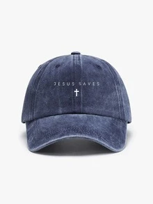 1pc "JESUS SAVES" Printed Washed Baseball Cap, Adjustable Strap, Suitable For Family Party, Christmas, Halloween, Father's Day, Fishing, Gym, Sports, Travel, NYC, Casual Headwear Gift For Students, Teachers, Dads, Black, Brown, Green, Trucker Style - A - View 11