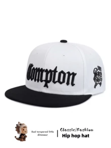 1 件男女通用平檐棒球帽，个性化刺绣字母夏季太阳帽，嘻哈风格