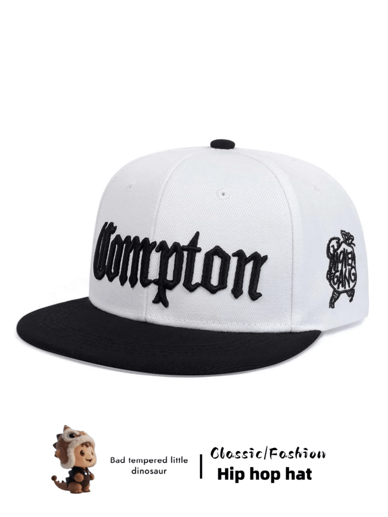 1 件男女通用平檐棒球帽，个性化刺绣字母夏季太阳帽，嘻哈风格