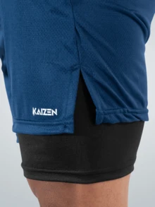 Kit 2 Men's Bermuda Shorts 2 In 1 With UV 20 Protection Sport Revolution White And Blue Training Shorts - 彩色 - 查看 10