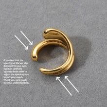 Fashion Women's Clip-On Earrings, New Personalized Asymmetric Water Drop Shaped Ear Clips, Jewelry Accessories, Gift For Women - Multicolor - View 7