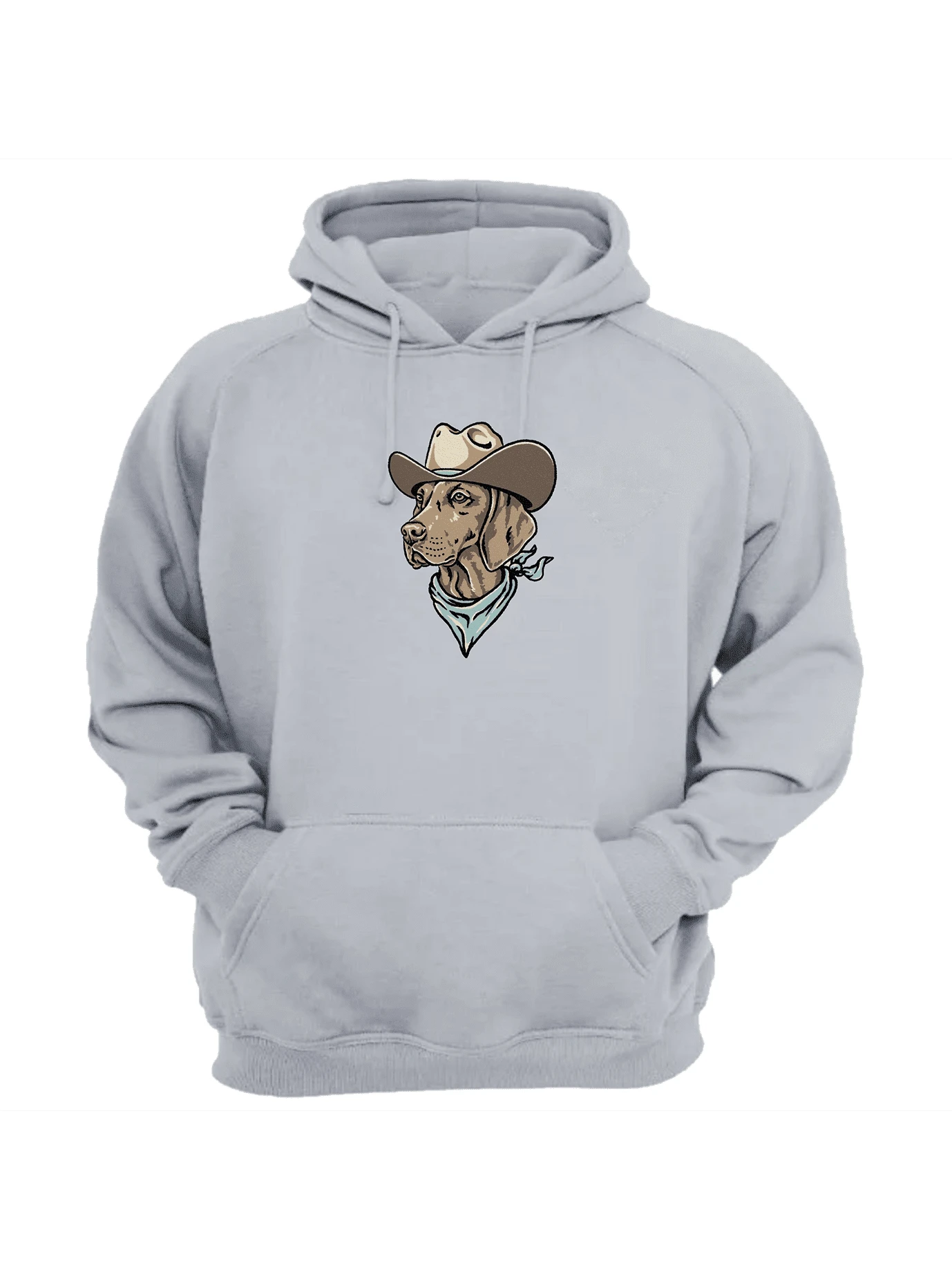 Cowboy Style Dog Print Flannel Sweatshirt Top Immediate Shipping - Grey - View 1