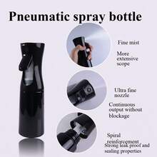 1件套专业理发美容套装 - 理发和胡须护理必备用品 - 包括耐热造型梳、胡须修剪器、清洁刷、柔软尼龙刷毛胡须刷和颈部除尘掸 - 黑色 - 查看 3