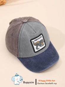 1 gorra de béisbol bordada con dinosaurio para niños de 2 a 8 años, adecuada para actividades al aire libre, ciclismo, deportes, etc. - Gris - Ver 6