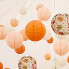 12 Peças Lanternas de Papel Laranja Penduráveis, Decorações de Festa, Lanternas de Papel para Festa de Aniversário, Casamento