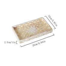 1pc INS - Style Shell - Inlaid Decorative Tray, Colorful Patchwork Square Shape, Hand - Inlaid. Suitable For Decorating Living Room Coffee Tables, Dining Room Dining Tables And Daily Clutter Storage. It Can Also Be Used As A Holiday Gift And For Party Dining Table Decoration. - Nhiều màu - Xem 15
