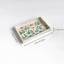 1pc INS - Style Shell - Inlaid Decorative Tray, Colorful Patchwork Square Shape, Hand - Inlaid. Suitable For Decorating Living Room Coffee Tables, Dining Room Dining Tables And Daily Clutter Storage. It Can Also Be Used As A Holiday Gift And For Party Dining Table Decoration. - Nhiều màu - Xem 13